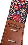Copperpeace Mariposa Vintage Floral Embroidered Leather Guitar Strap_Strap_detail