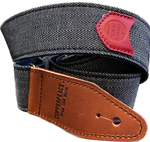 Copperpeace Herringbone Bass Guitar Strap — Red Pocket Version