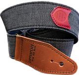 Copperpeace Herringbone Bass Guitar Strap — Red Pocket Version