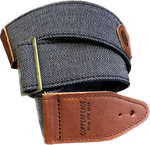 Copperpeace Herringbone Guitar Strap — Signature Copperpeace Pick Pocket in brown