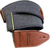 Copperpeace Herringbone Guitar Strap — Signature Copperpeace Pick Pocket in brown