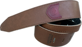 Copperpeace Homerun Guitar Strap Brown Leather – Red Embossed Pocket Version