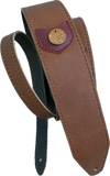 Copperpeace Homerun Guitar Strap Brown Leather – Red Pick Pocket with Copper Medallion Version