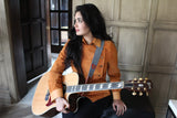 Copperpeace_Herringbone_Bass_Guitar_Strap_Signature_Copperpeace_Pick_Pocket_in_red Herringbone_Veronica