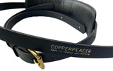 Copperpeace Old Style Skinny Black Leather Guitar Strap Made in California
