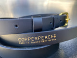 Copperpeace Old Style Skinny Guitar Strap in Black Leather Lightweight Guitars