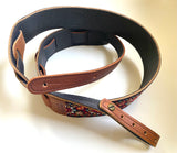 Copperpeace Mariposa Vintage Floral Brown Leather ACOUSTIC Guitar Strap